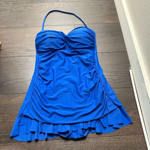 Kenneth Cole Reaction Women’s 8 Blue Swim Dress - Picture 1 of 4
